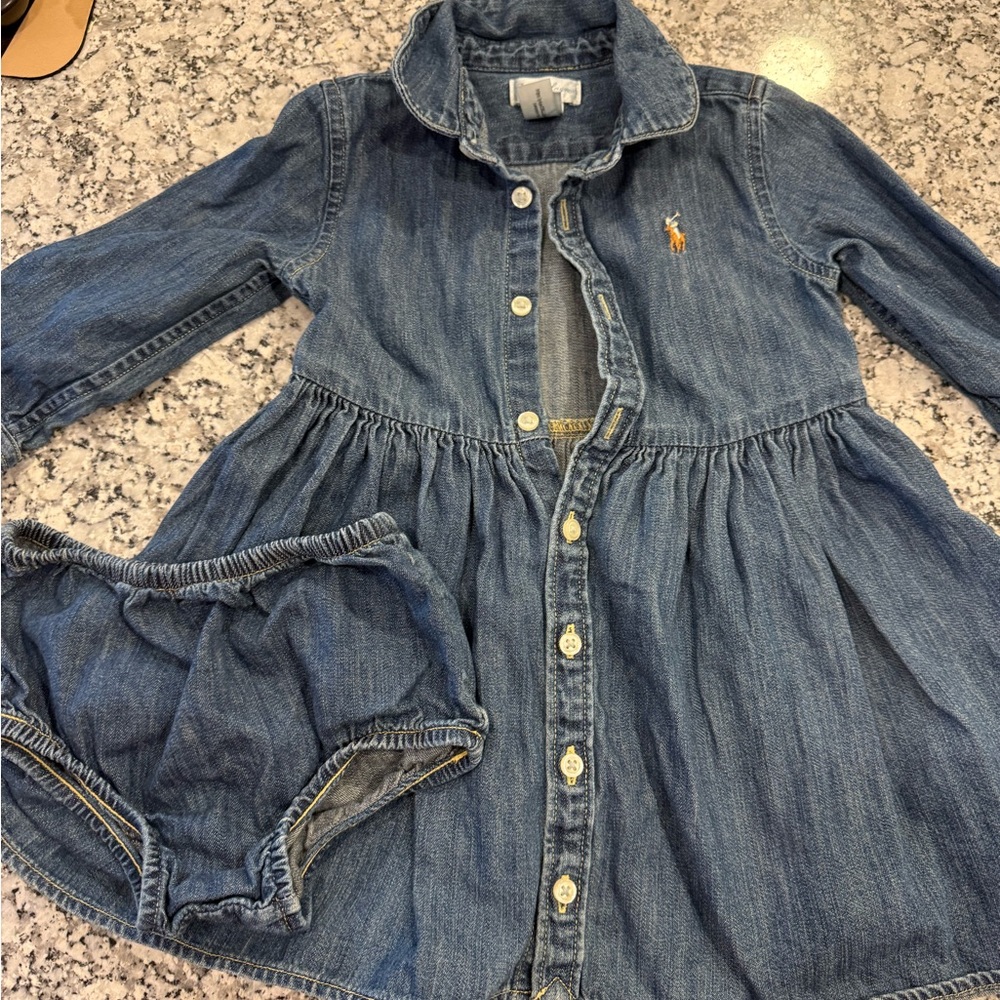 Ralph Lauren Blue Denim Baby Outfit